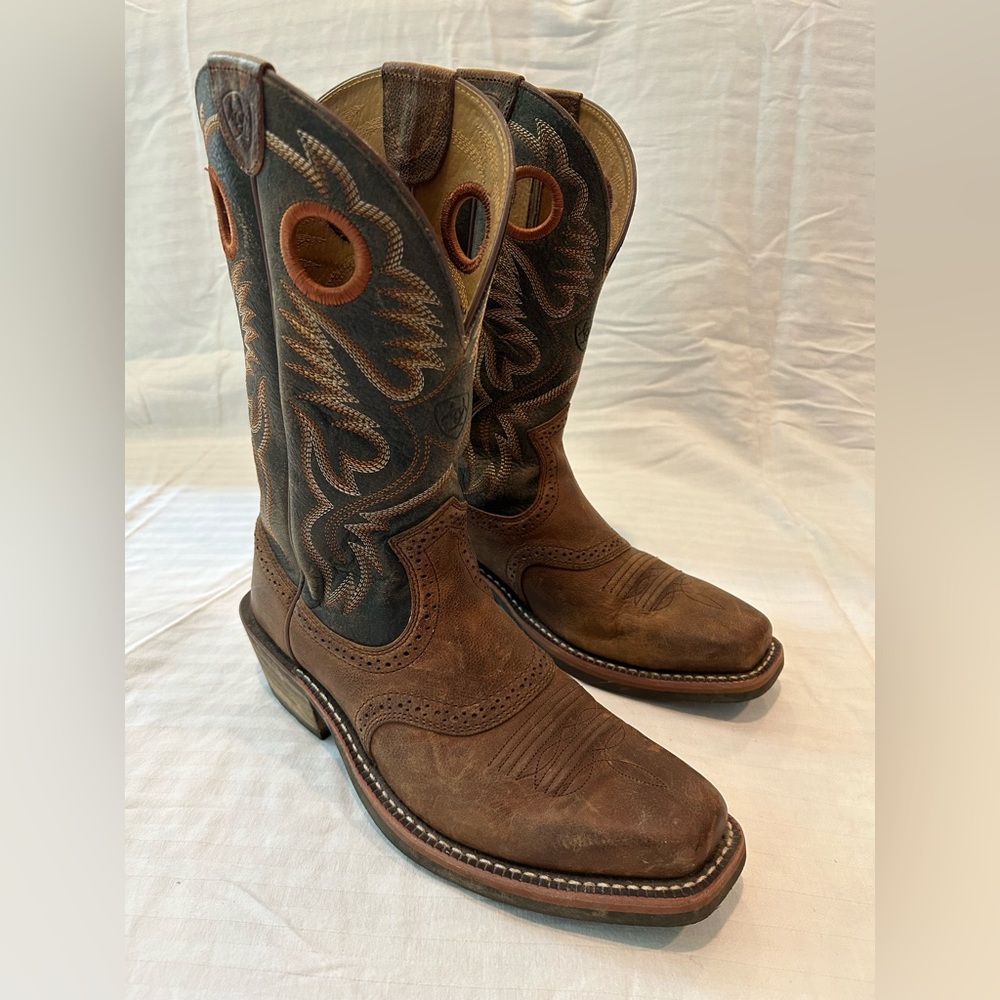 Ariat Square-Toe Dress Boots Brown Leather Mens 8